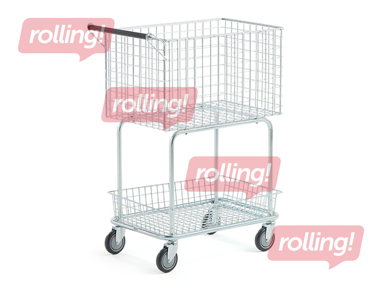 Ratiņi noliktavai, ar 2 groziem, kravnesība 100kg