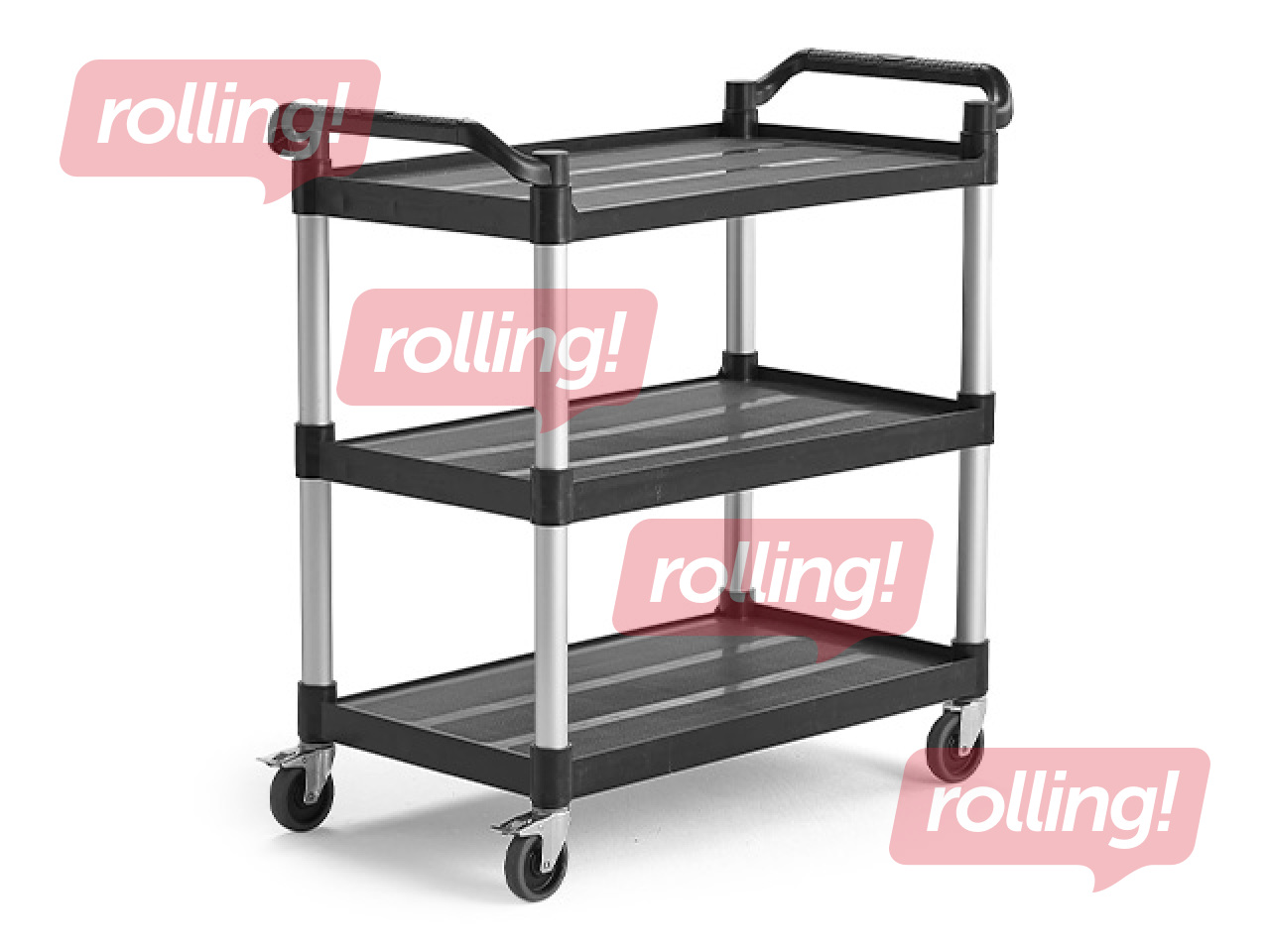 Ratiņi noliktavai, ar 3 plauktiem, kravnesība 150kg