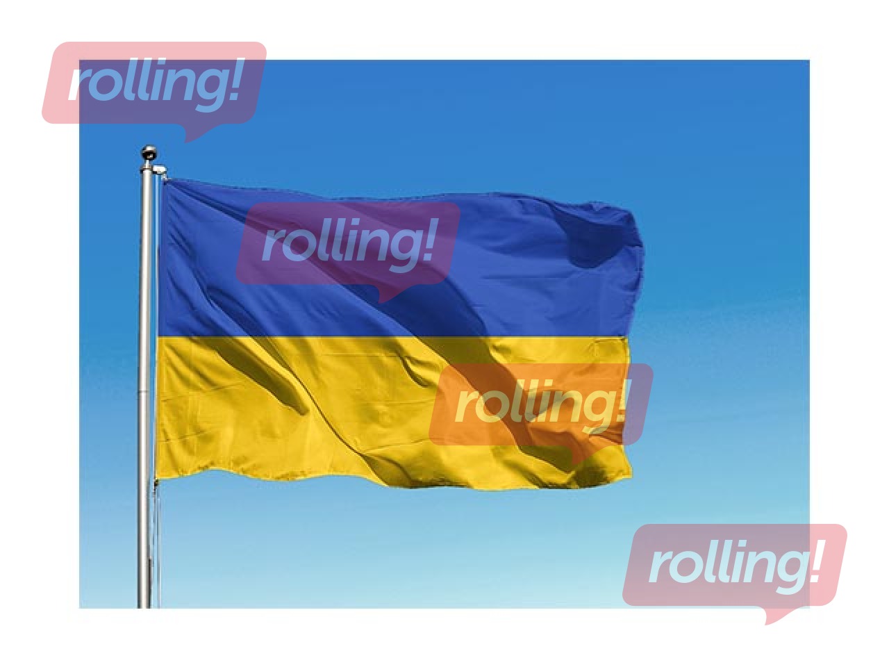 Ukrainas Republikas karogs, kātam ar tuneli un šņorēm, 200x100cm