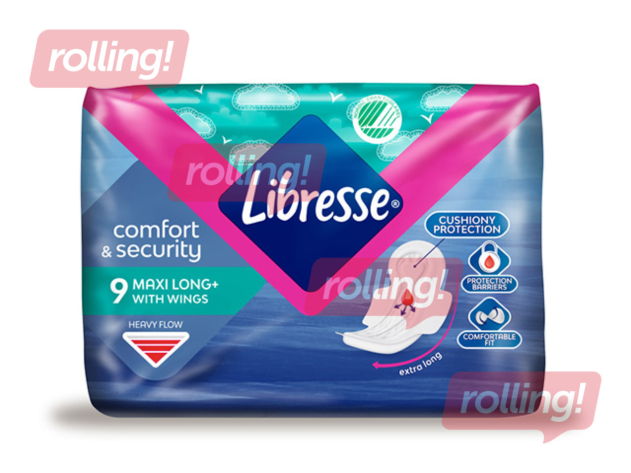 Higiēniskās paketes Libresse, Maxi Super, 9 gab. +AKCIJA! Pērc Libresse higiēniskās paketes un saņe