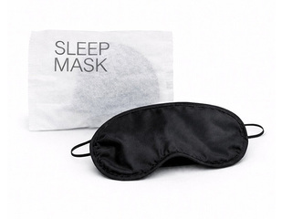 Маска для сна на глаза, черная, с двумя резинками