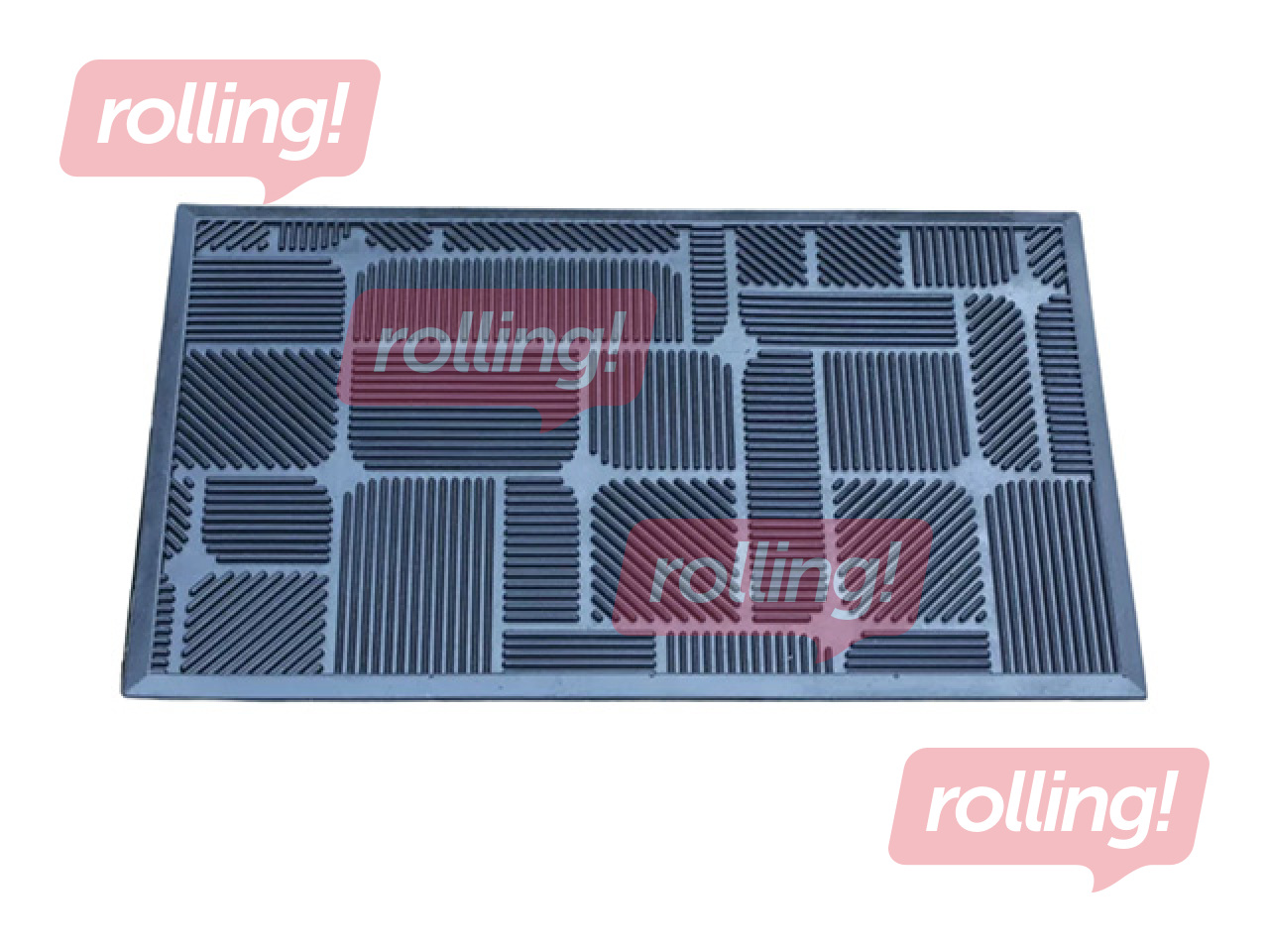 Ieejas paklājs Labirynth, gumijas, melns, 75x45cm