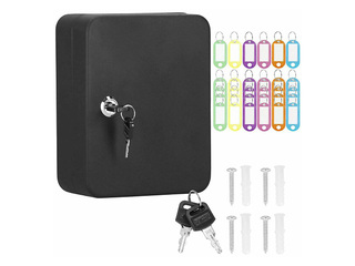 Atslēgu kaste Springos 30, metāla, melna, 20x16x7.5cm