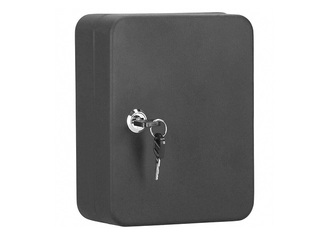 Key safe Springos, with 30 tags, metal, black, 20×16×7.5cm