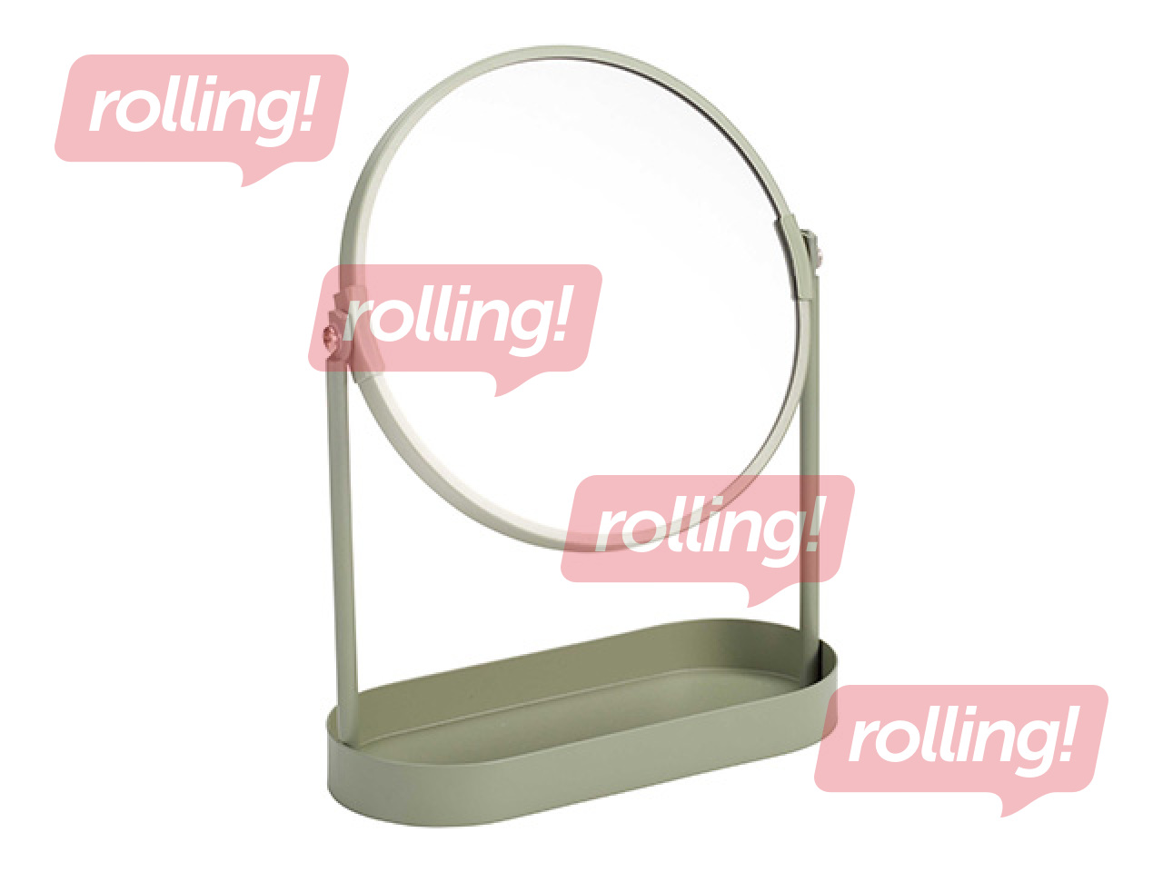 Cosmetic mirror with organizer, assorted colors, Ø19×25cm