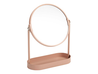 Cosmetic mirror with organizer, assorted colors, Ø19×25cm