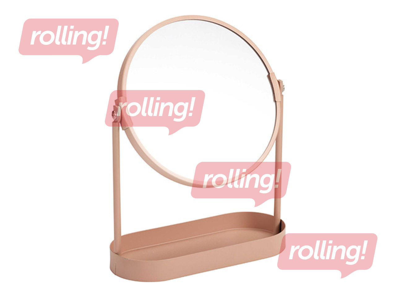 Cosmetic mirror with organizer, assorted colors, Ø19×25cm