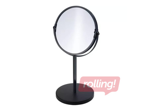 Cosmetic mirror Duschy, freestanding, black, Ø16×35cm