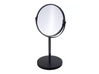 Cosmetic mirror Duschy, freestanding, black, Ø16×35cm