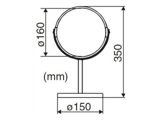 Cosmetic mirror Duschy, freestanding, black, Ø16×35cm