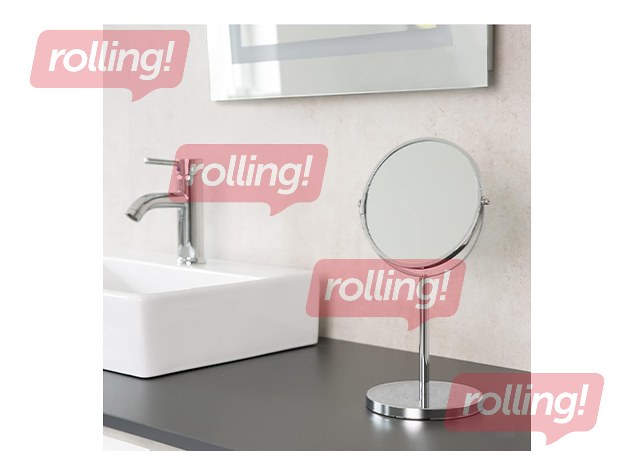 Косметическое зеркало Sapho Ridder, настольное, хромированное, Ø17.5×21cm