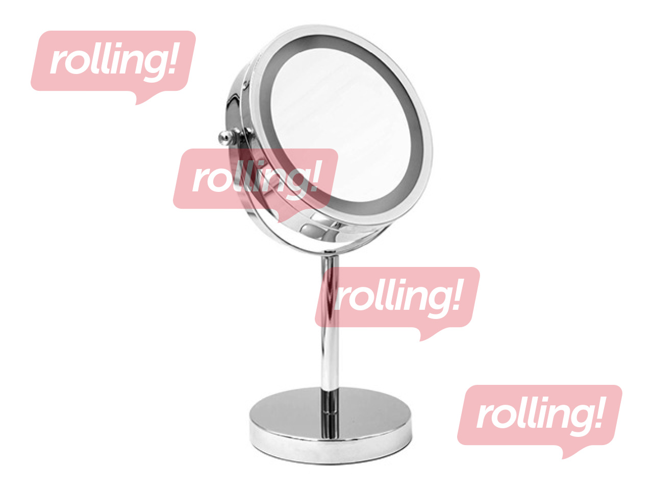 Cosmetic mirror Ridder Daisy, with LED, freestanding, chrome-plated, Ø20×35cm
