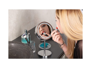 Kosmeetiline peegel Ridder Daisy, LED-valgustusega, vabalt seisev, kroomitud, Ø20×35cm