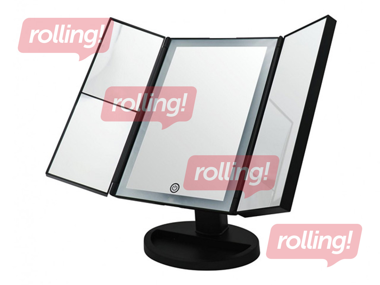 Косметическое зеркало Ridder Vivian M, с LED, настольное, черное, 12×27.5×18см