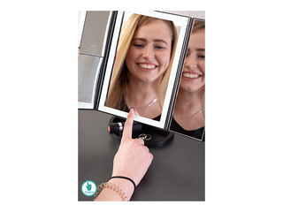 Косметическое зеркало Ridder Vivian M, с LED, настольное, черное, 12×27.5×18см