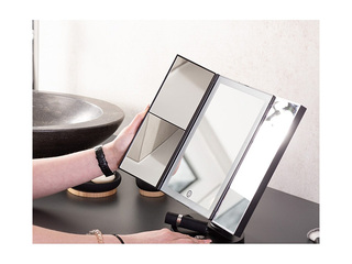 Kosmētiskais spogulis Ridder Vivian M, ar LED, melns, 12x27.5x18cm