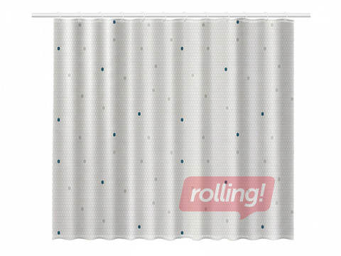 Shower curtain Rayen, polyester, white, 180x200cm