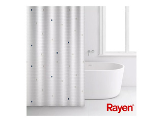 Shower curtain Rayen, polyester, white, 180x200cm