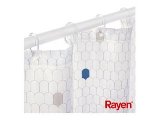 Shower curtain Rayen, polyester, white, 180x200cm