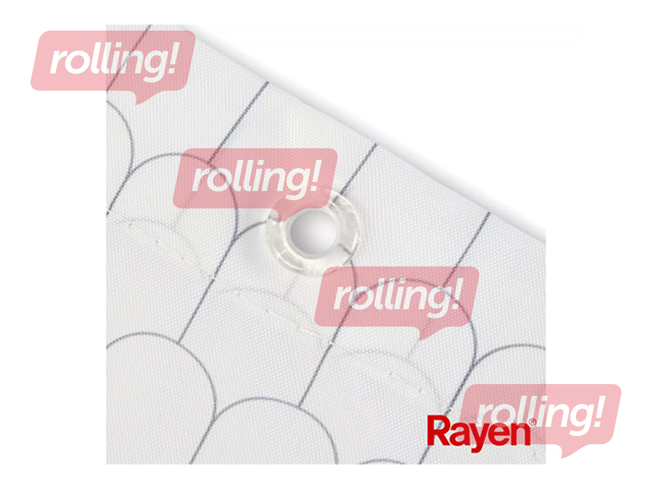 Shower curtain Rayen, polyester, white, 180x200cm
