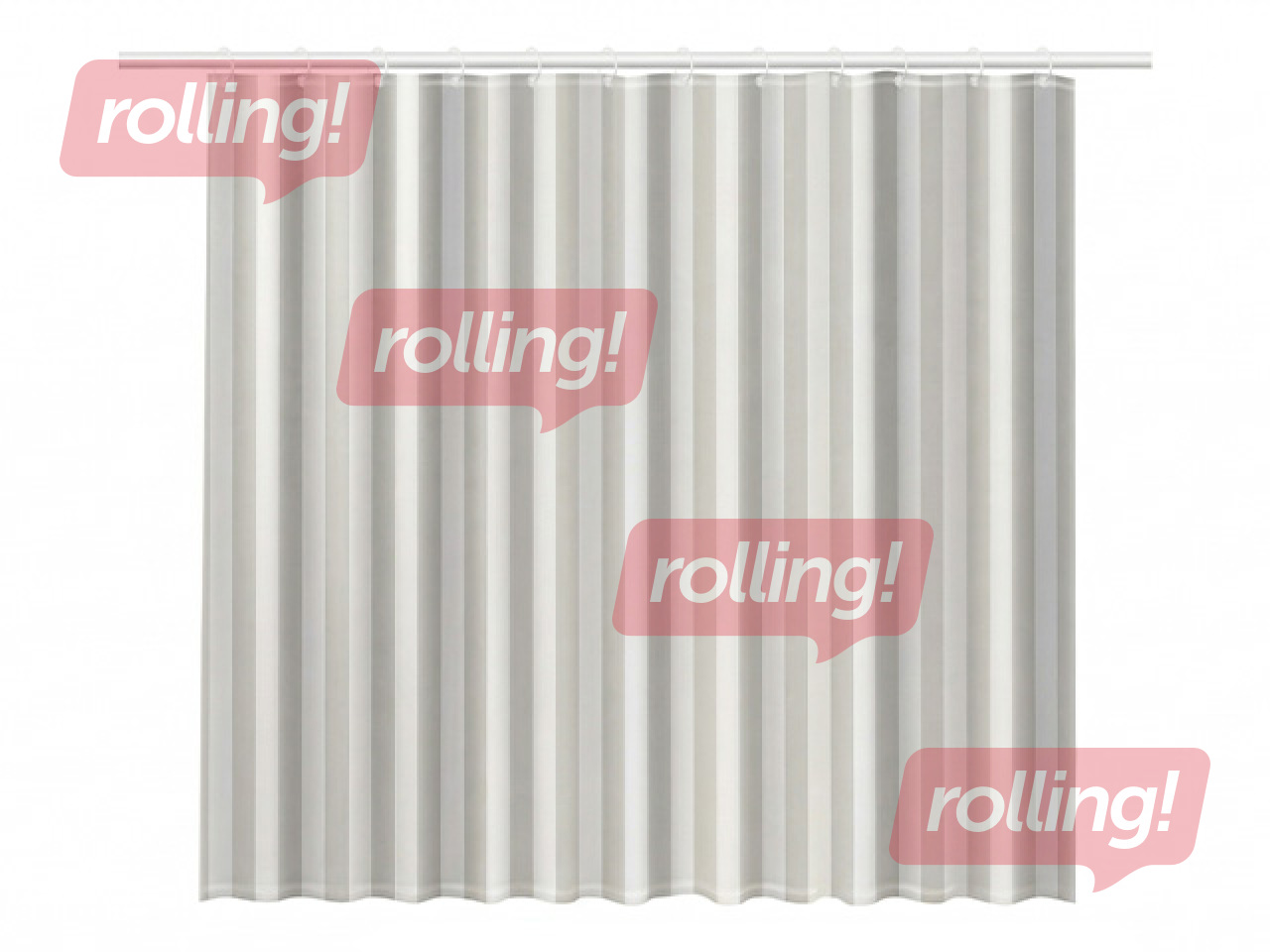 Shower curtain Rayen, PEVA, white, beige, 180x200cm