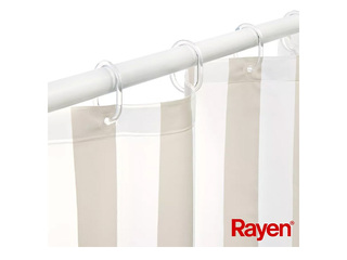 Shower curtain Rayen, PEVA, white, beige, 180x200cm