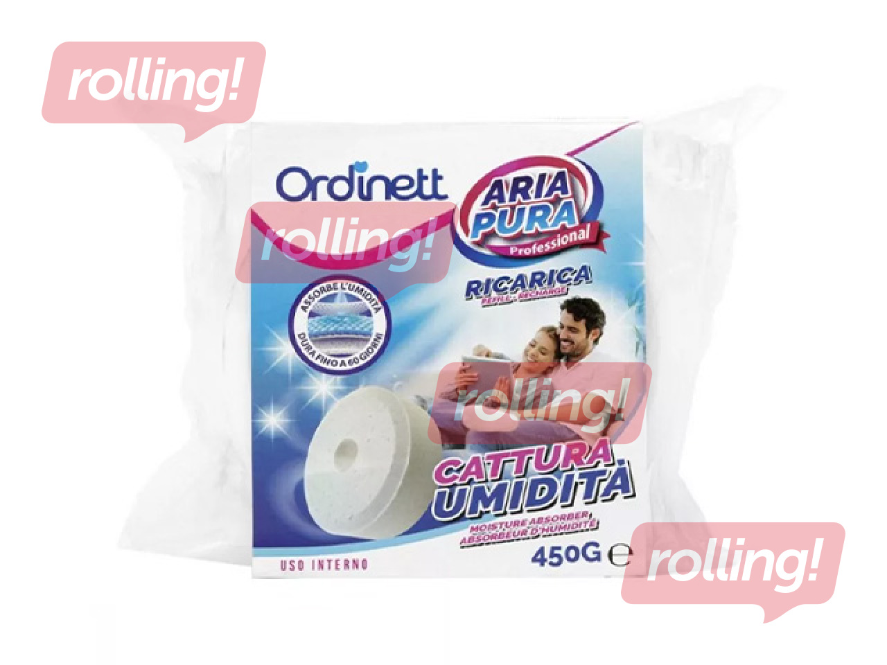 Сменная таблетка для поглотителя влаги Ordinett, нейтральный аромат, 450г