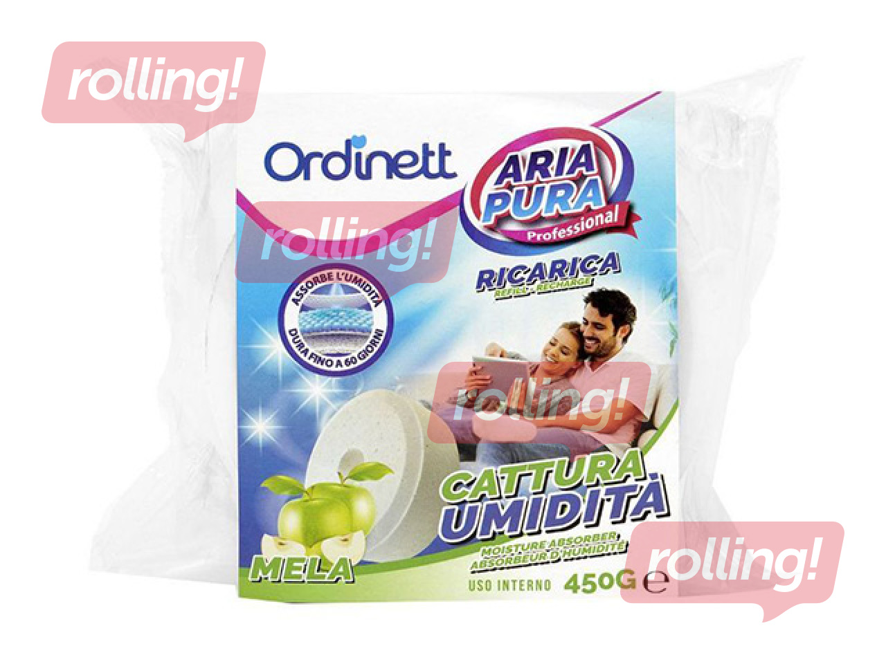 Moisture absorber refill tablet Ordinett, apple, 450g