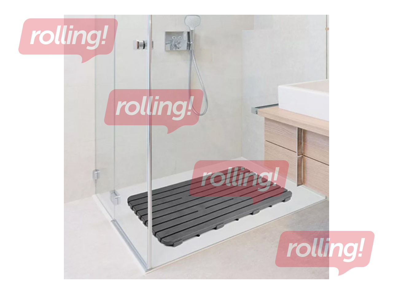 Paliktnis dušas telpai Tatay, pelēks, 80x50cm