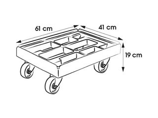Тележка Keeeper Rolf, для транспортировочных ящиков и корзин, красная, грузоподъемность 300кг