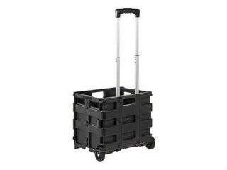 Ratiņi Keeeper Olli, saliekami, melni, kravnesība 25kg, 38x36x33cm