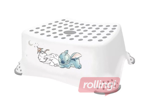 Pakāpienu soliņš Keeeper Tomek Stitch, balts, 40.5x28.5x14cm