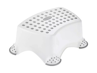 Pakāpienu soliņš Keeeper Tomek Stitch, balts, 40.5x28.5x14cm