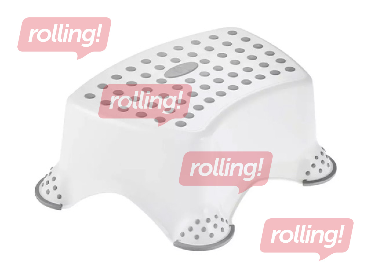 Step stool Keeeper Tomek Stitch, white, 40.5x28.5x14cm