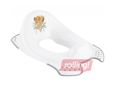 Tualetes mācību sēdeklītis Keeeper Ewa Lion King, ar pretslīdes funkciju, balts, 30x40x15cm