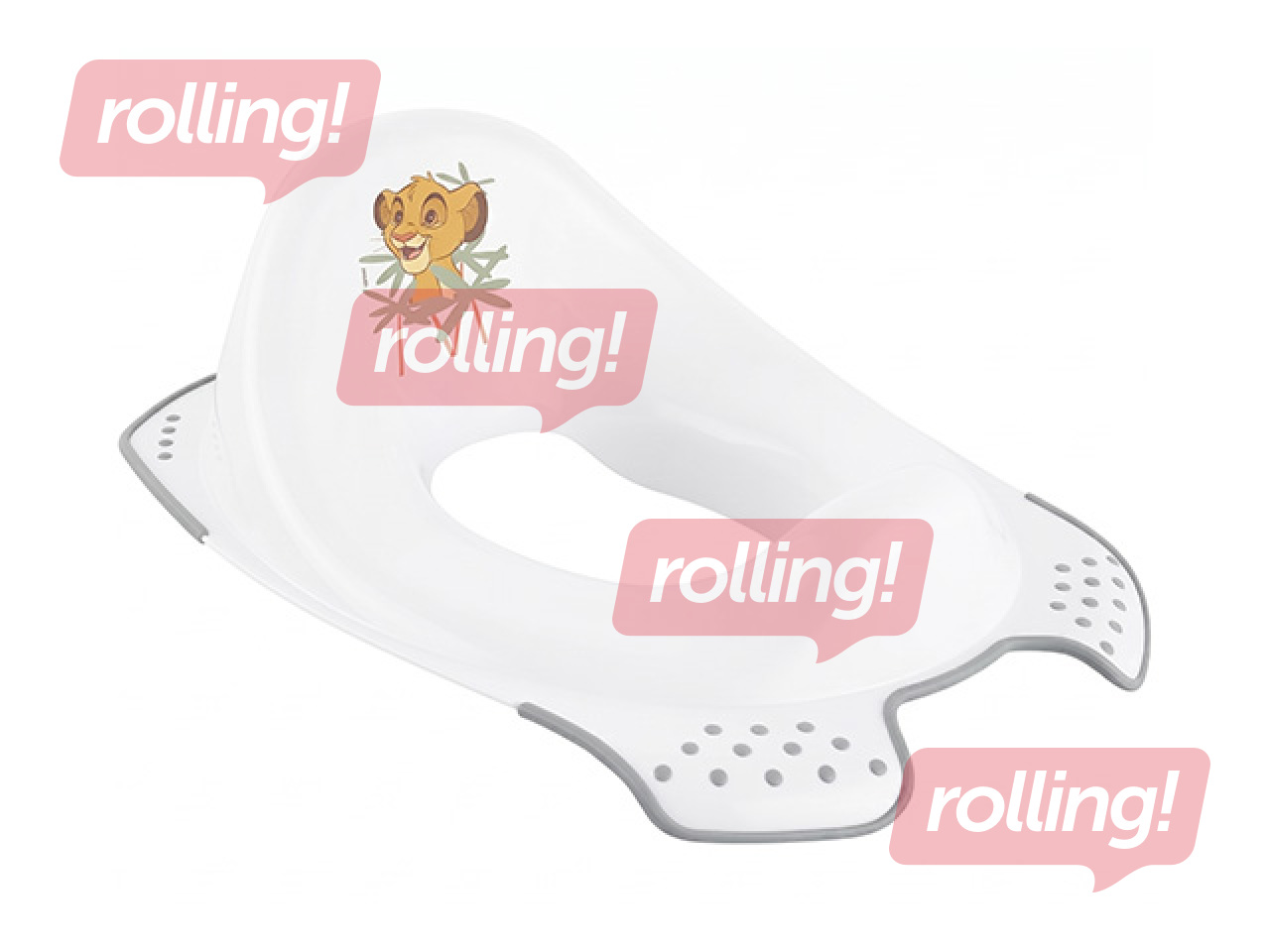 Tualetes mācību sēdeklītis Keeeper Ewa Lion King, ar pretslīdes funkciju, balts, 30x40x15cm