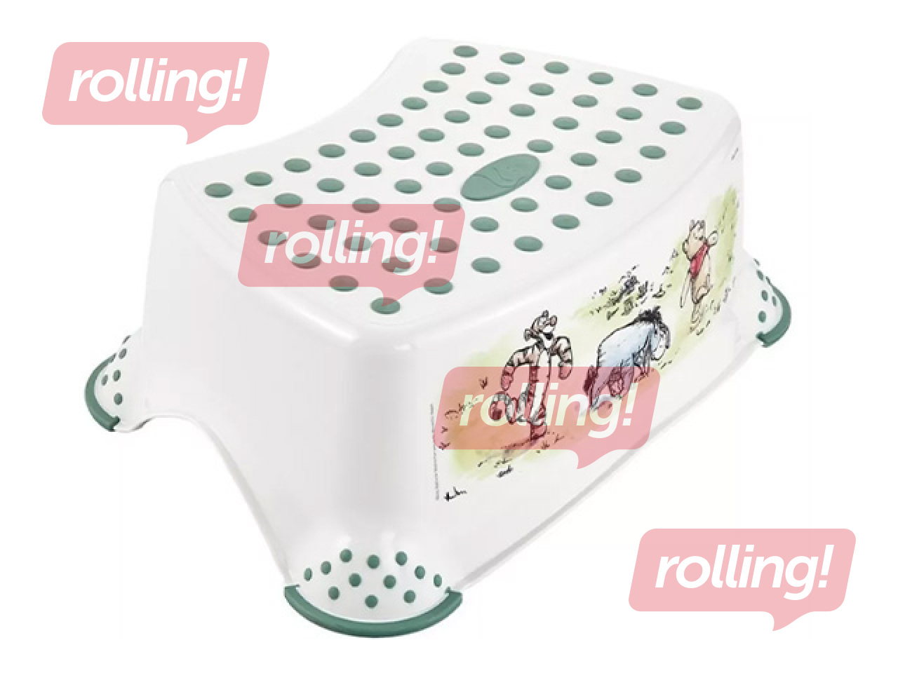 Pakāpienu soliņš Keeeper Tomek Winnie the Pooh, balts, 40.5x28.5x14cm