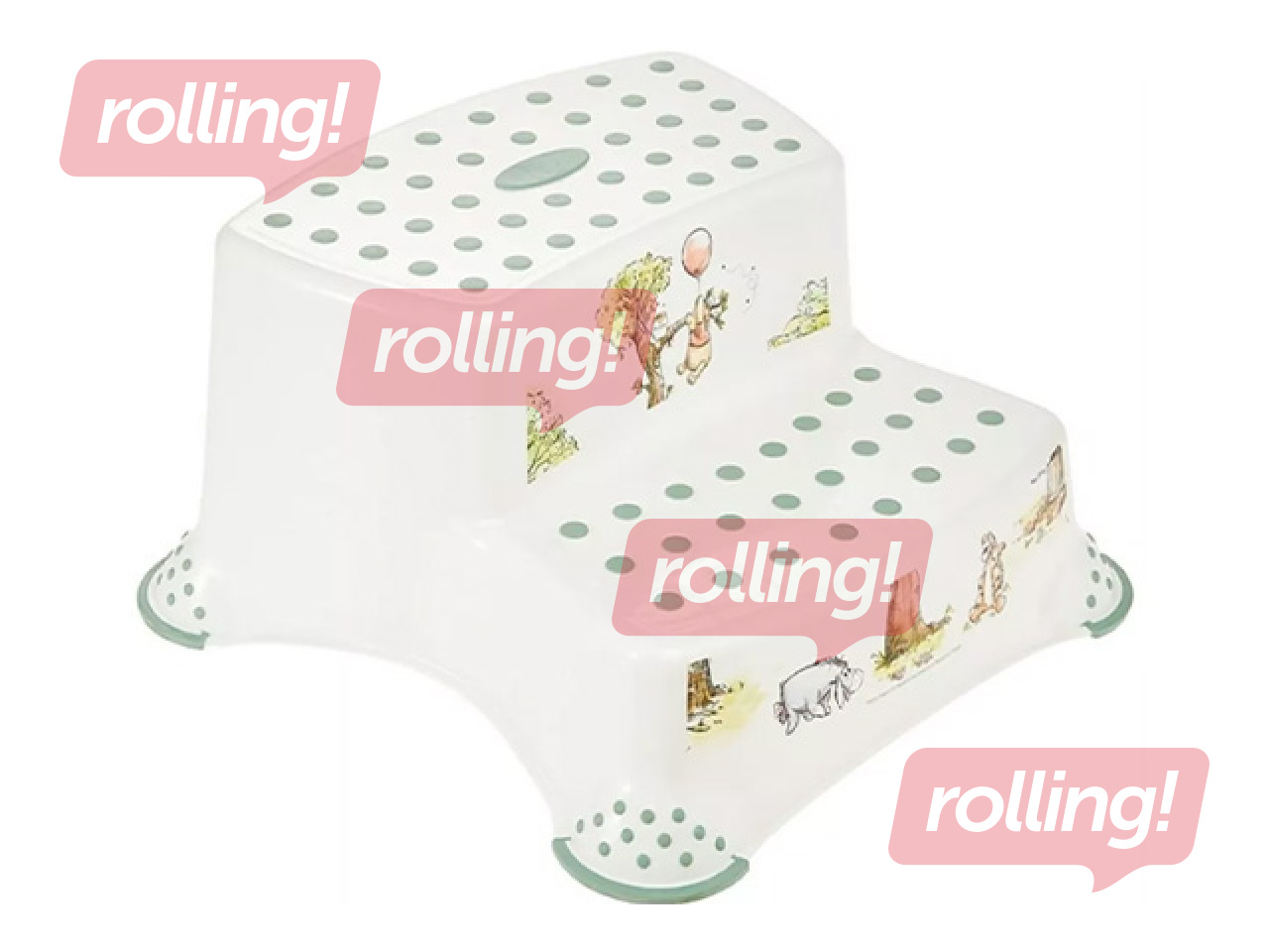 Divpakāpienu soliņš Keeeper Igor Winnie the Pooh, balts, 40x37x21cm