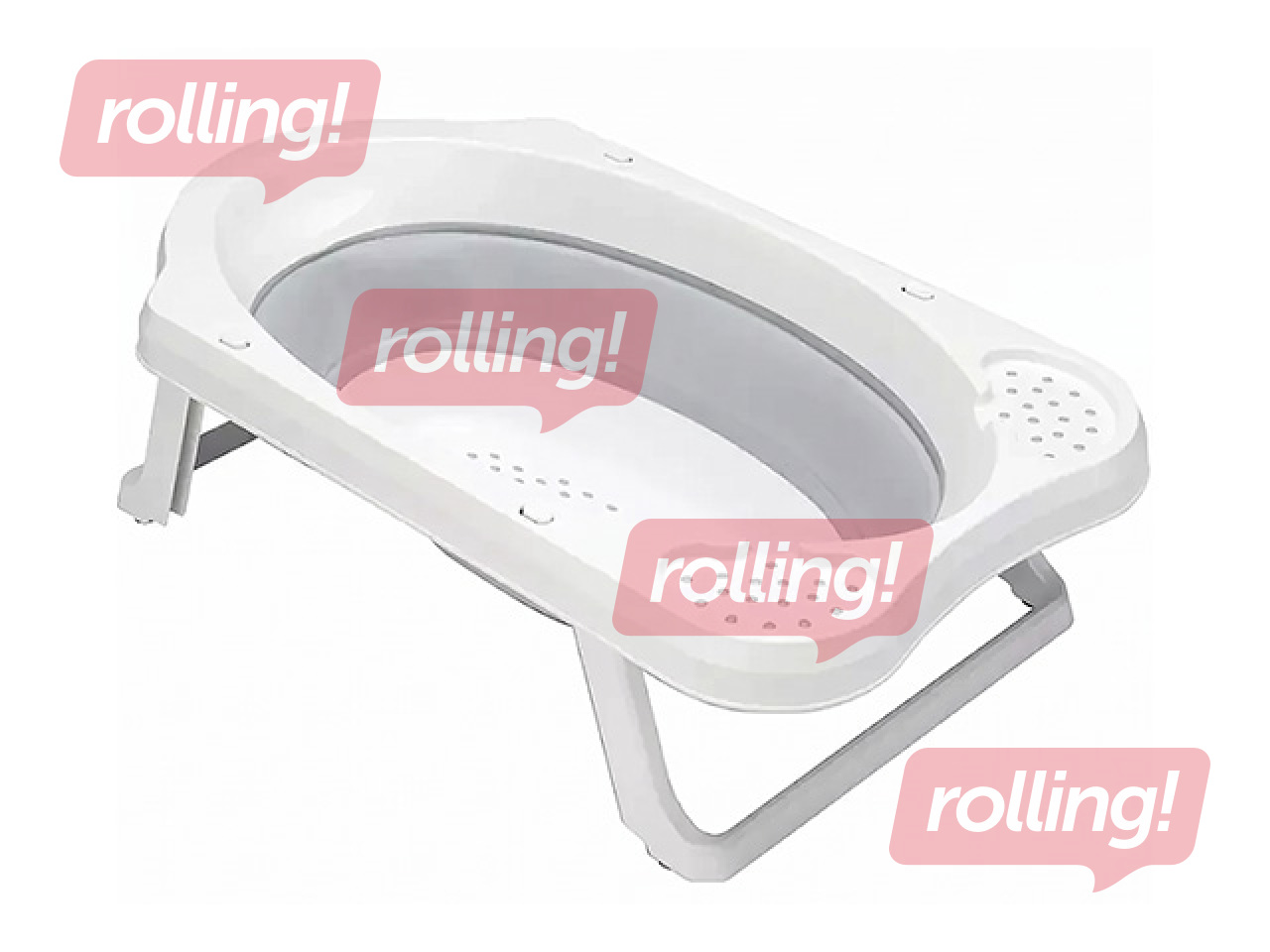 Baby bath Keeeper Maja Pure, foldable, with plug, grey, 48x82x23.5cm