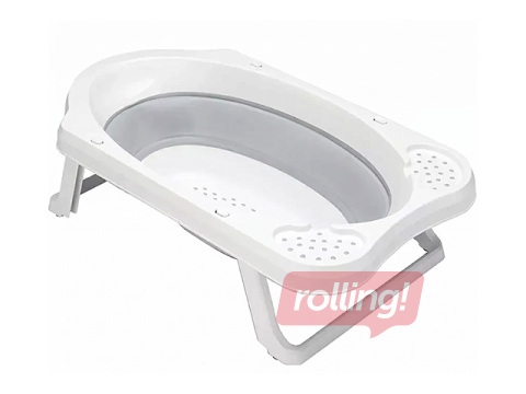 Bērnu vanniņa Keeeper Maja Pure, salokāma, ar korķi, pelēka, 48x82x23.5cm