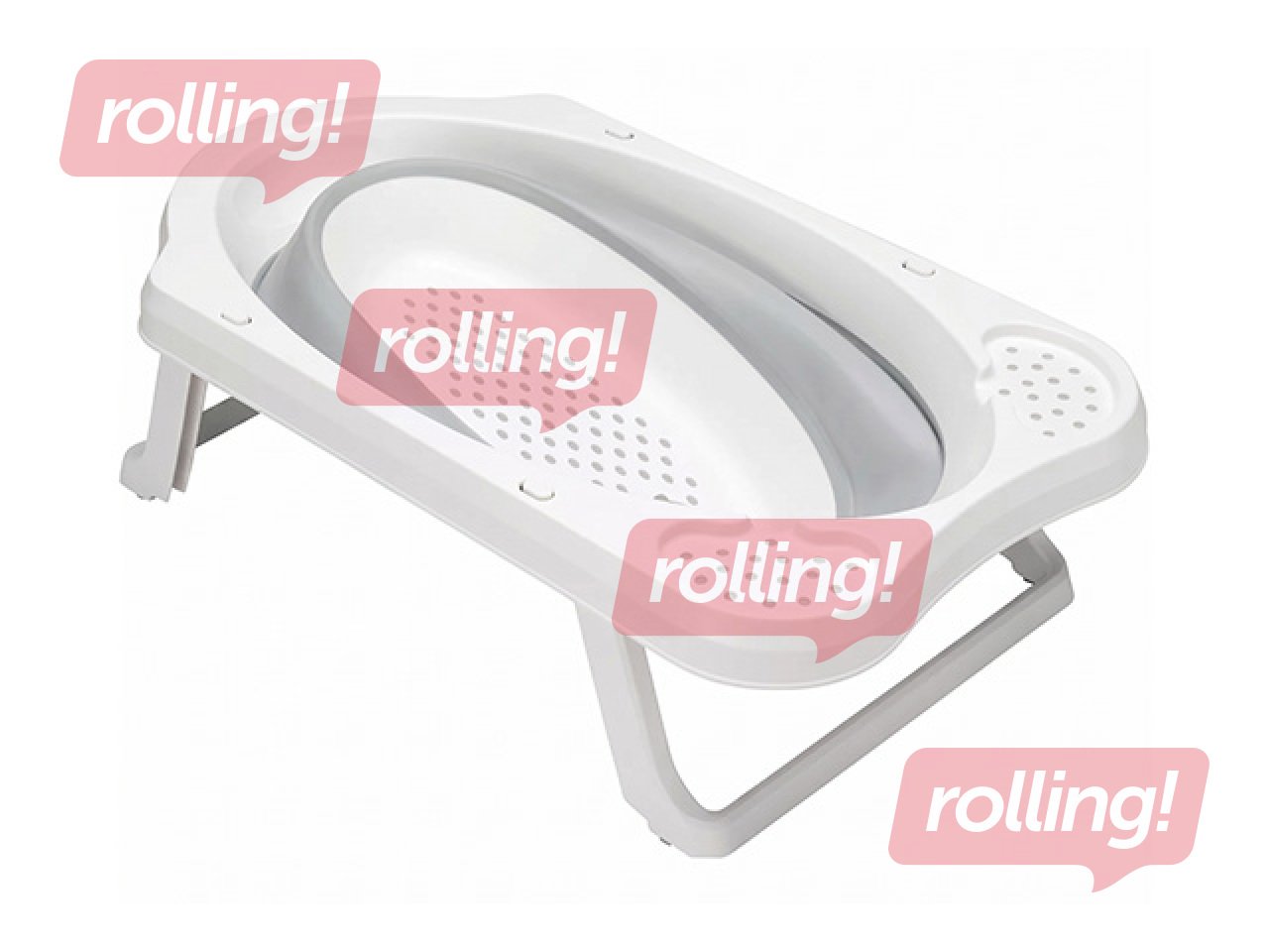 Bērnu vanniņa Keeeper Maja Pure, salokāma, ar korķi, pelēka, 48x82x23.5cm