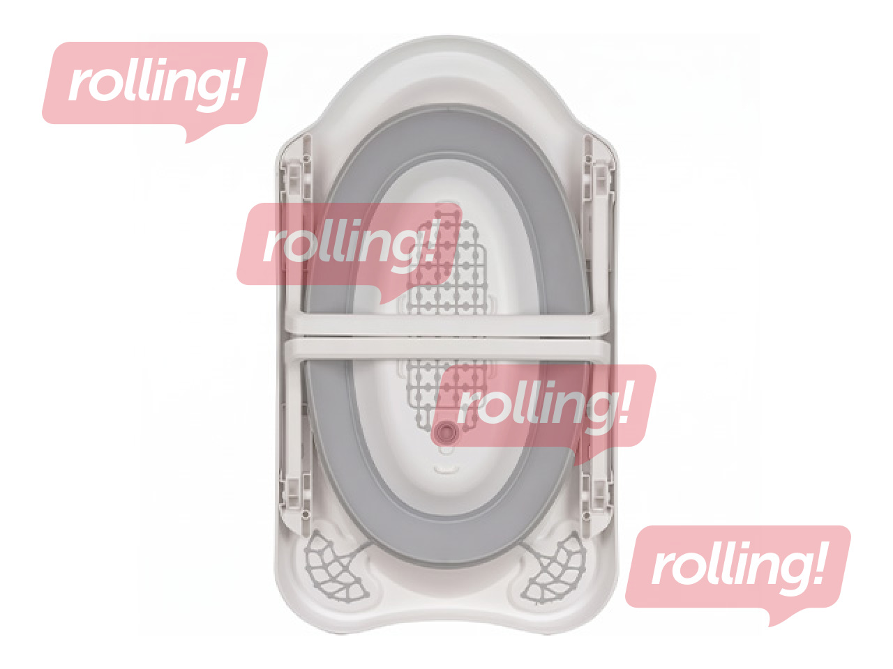 Bērnu vanniņa Keeeper Maja Pure, salokāma, ar korķi, pelēka, 48x82x23.5cm