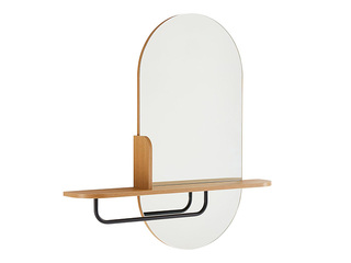 Wall mirror Aalborg with shelf, 92x15x93cm