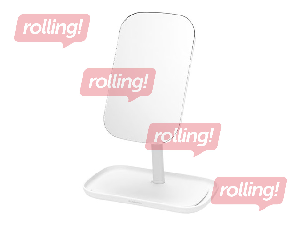 Kosmeetiline peegel Brabantia, organisaatoriga, valge, 12.6x20x28.3cm