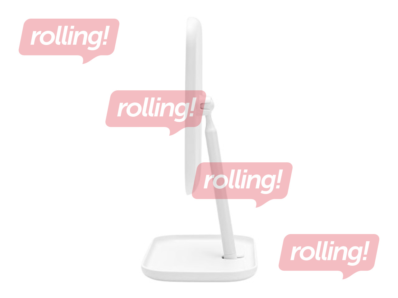 Kosmeetiline peegel Brabantia, organisaatoriga, valge, 12.6x20x28.3cm