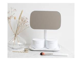 Kosmeetiline peegel Brabantia, organisaatoriga, valge, 12.6x20x28.3cm