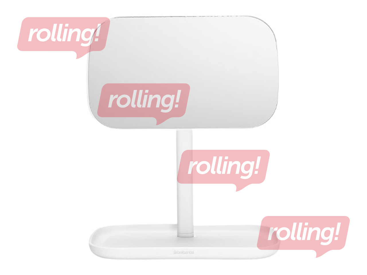 Kosmētiskais spogulis Brabantia, ar organizatoru, balts, 12.6x20x28.3cm