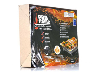 Kokogļu grils Pro Flame Expert, vienreizlietojams, 31.5x25.5x6.2cm