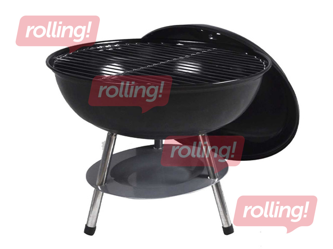 Kokogļu grils Flammifera BBQ, melns, Ø36.5cm