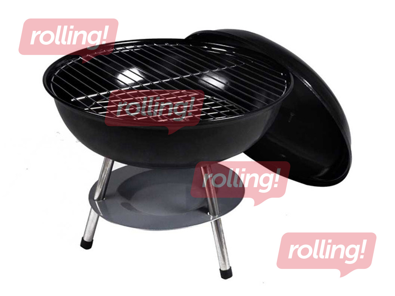 Kokogļu grils Flammifera BBQ, melns, Ø36.5cm